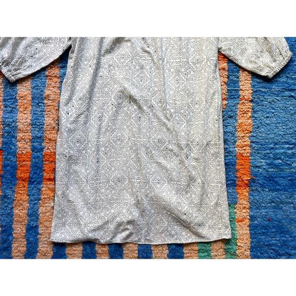 Umber & Ochre Samira Tunic Dress Sz L Natural Tile Block Boho Minimal Cotton - Picture 6 of 8